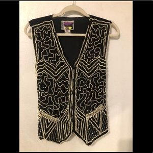 Vintage Silk Pearl Vest
